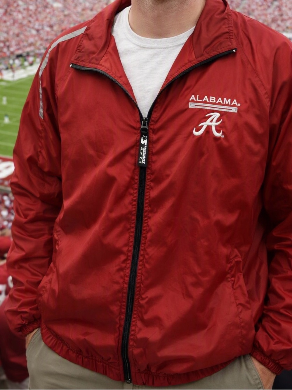 Vintage 90s Alabama Crimson Tide Starter Windbreaker Jacket (Size M)